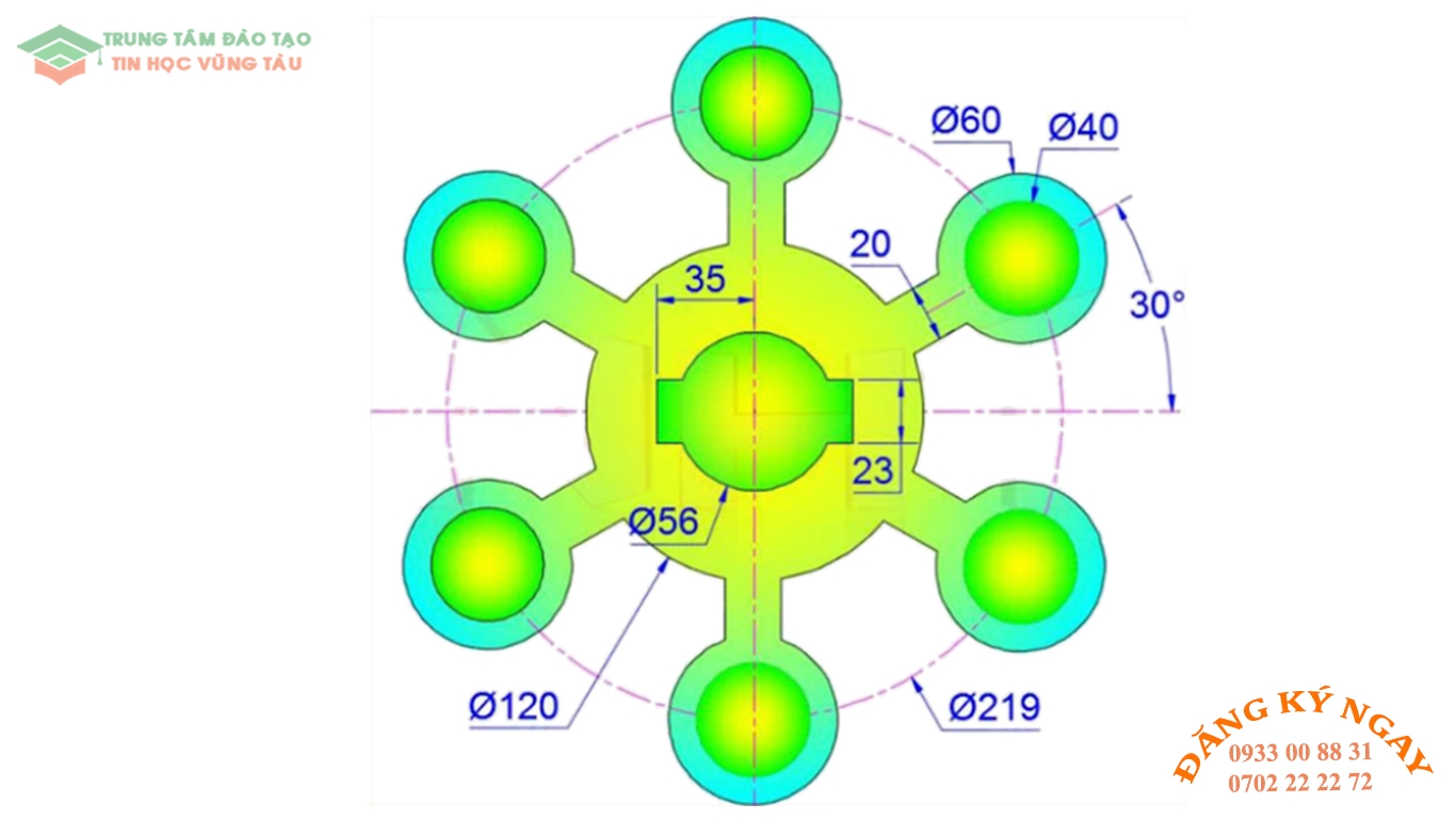 Đề thi autocad 2d trung tâm tin học trường thịnh vũng tàu 15