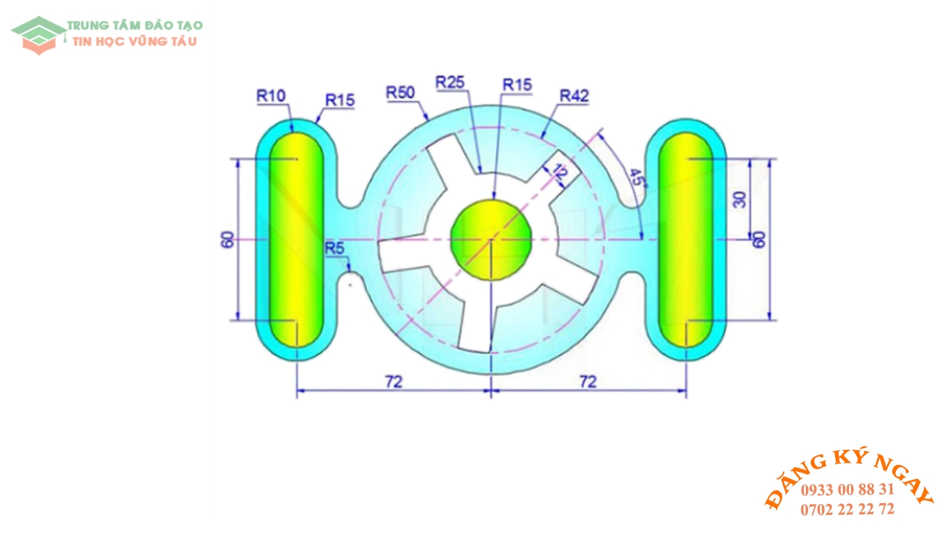 Đề thi autocad 2d trung tâm tin học trường thịnh vũng tàu 17