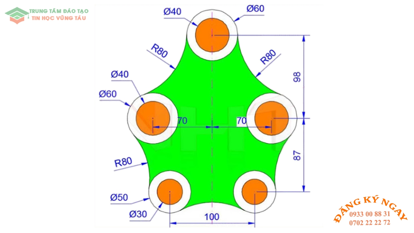 Đề thi autocad 2d trung tâm tin học trường thịnh vũng tàu 19