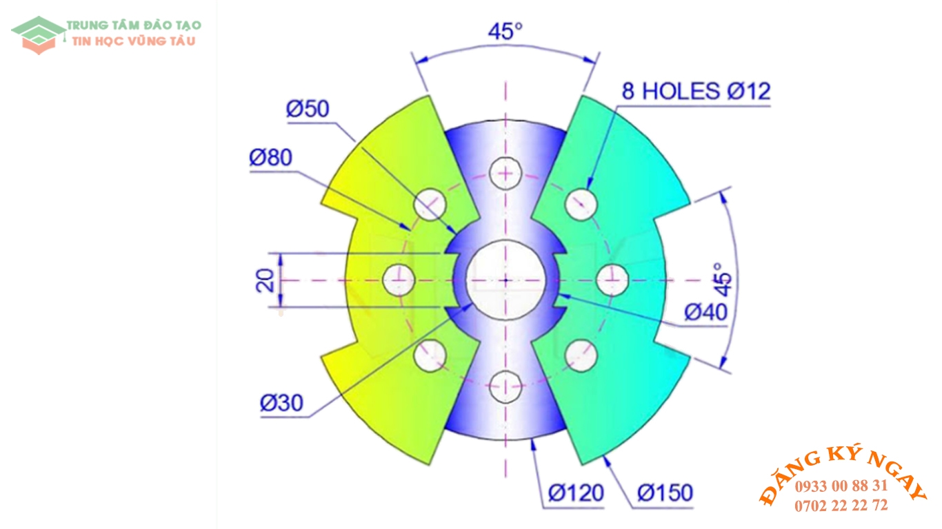 Đề thi autocad 2d trung tâm tin học trường thịnh vũng tàu 20