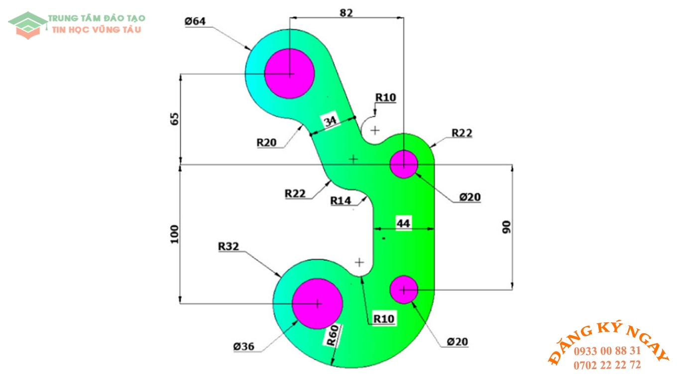 Đề thi autocad 2d trung tâm tin học trường thịnh vũng tàu 23