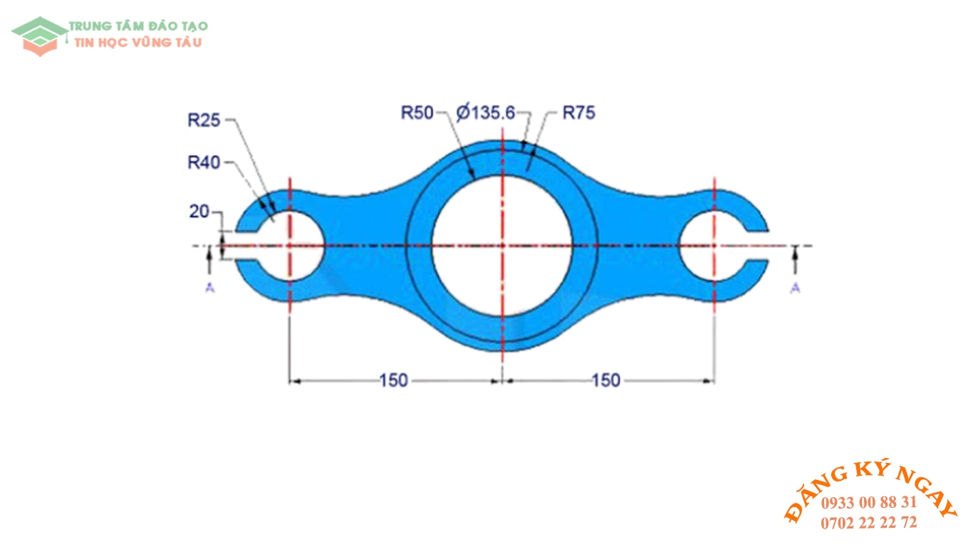 Đề thi autocad 2d trung tâm tin học trường thịnh vũng tàu 24