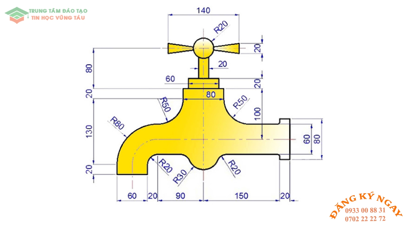 Đề thi autocad 2d trung tâm tin học trường thịnh vũng tàu 26