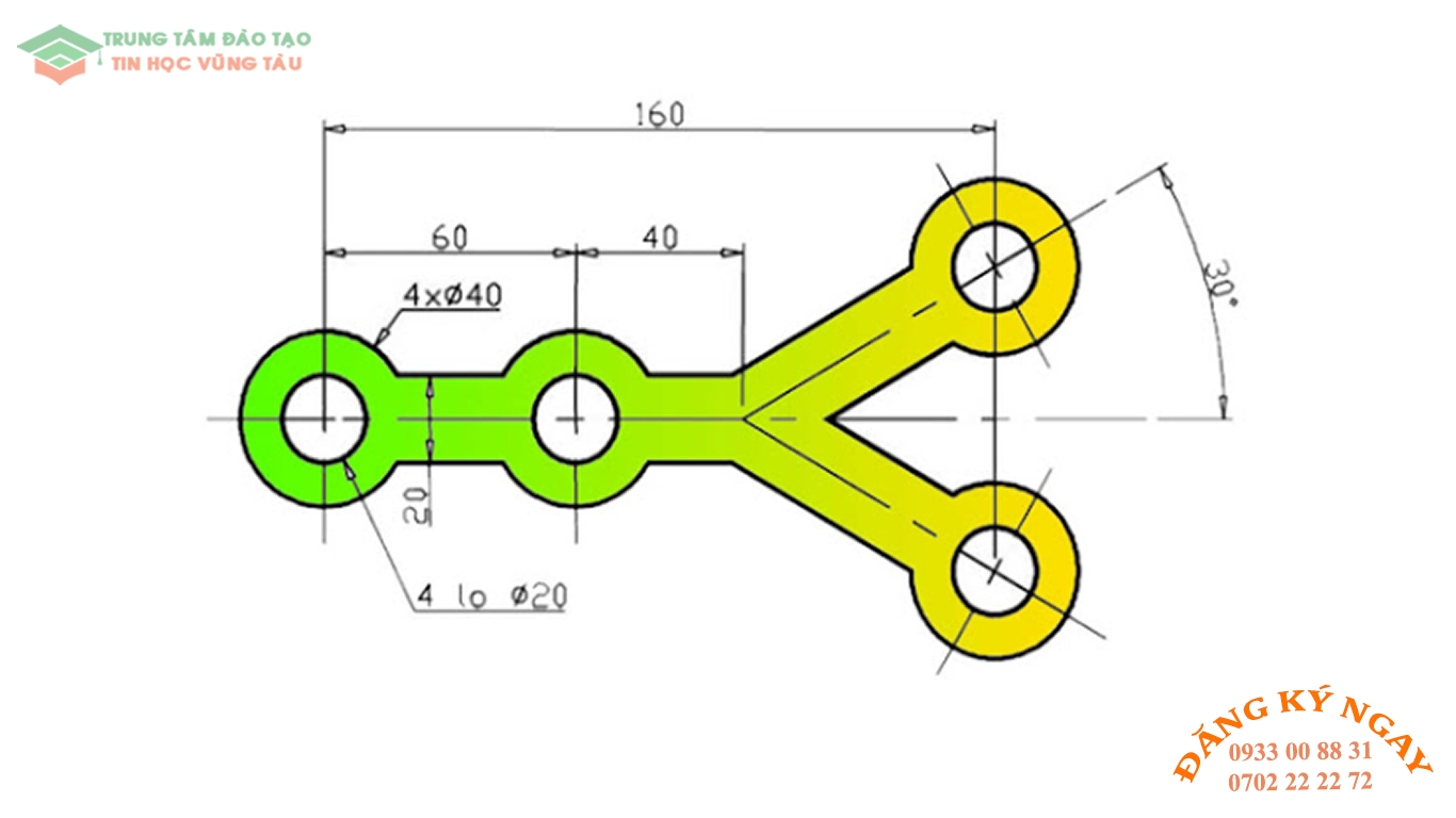 Đề thi autocad 2d trung tâm tin học trường thịnh vũng tàu 27