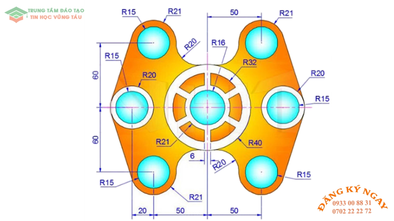 Đề thi autocad 2d trung tâm tin học trường thịnh vũng tàu 3