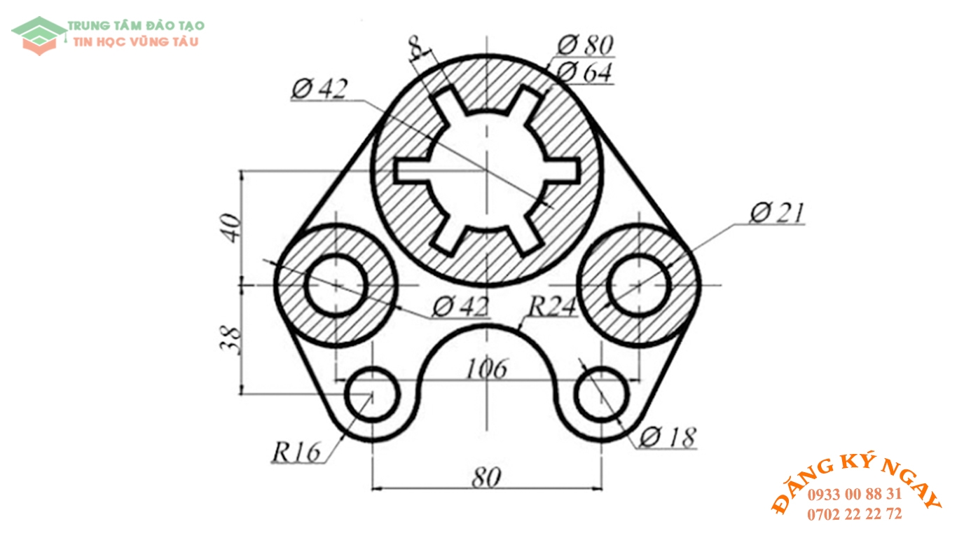 Đề thi autocad 2d trung tâm tin học trường thịnh vũng tàu 34