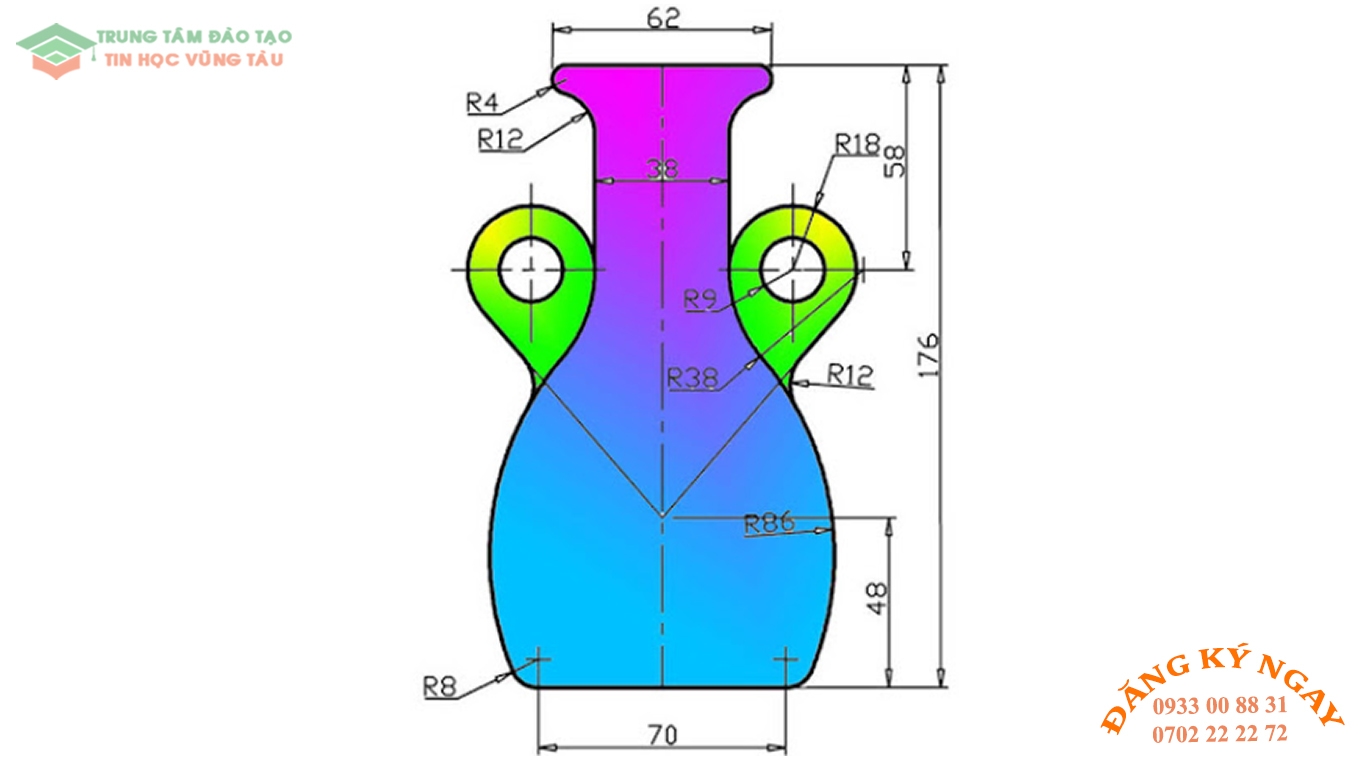 Đề thi autocad 2d trung tâm tin học trường thịnh vũng tàu 38