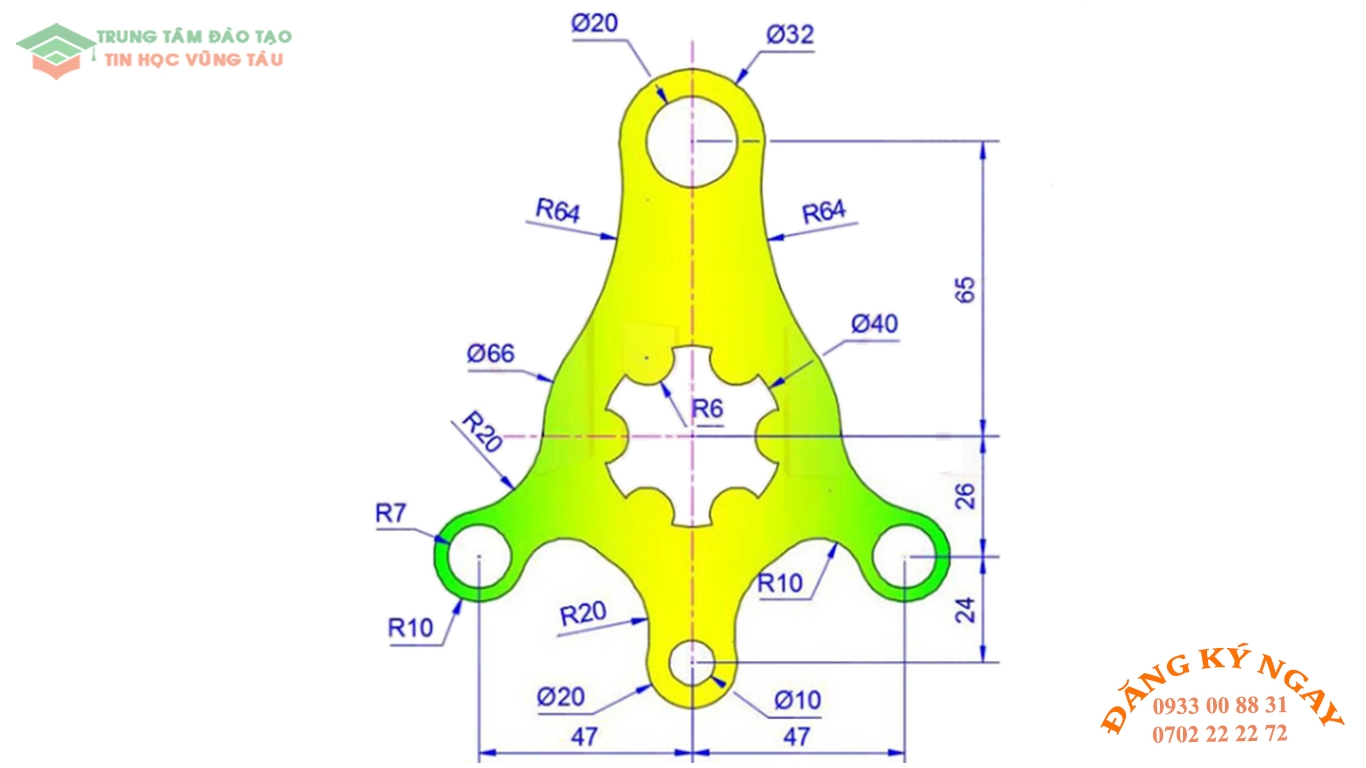 Đề thi autocad 2d trung tâm tin học trường thịnh vũng tàu 4