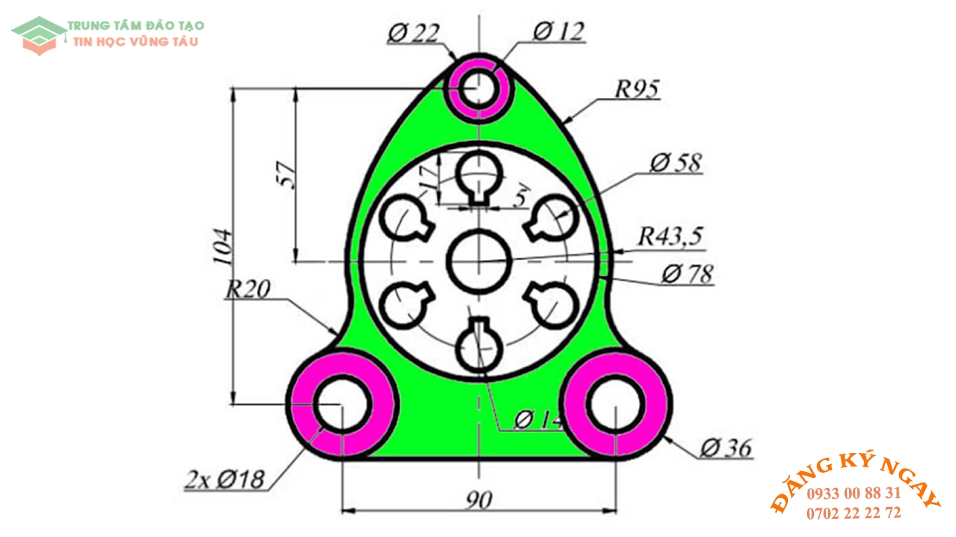 Đề thi autocad 2d trung tâm tin học trường thịnh vũng tàu 41