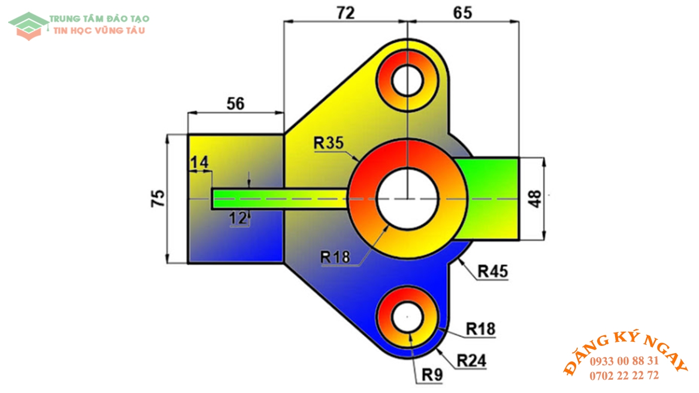 Đề thi autocad 2d trung tâm tin học trường thịnh vũng tàu 45