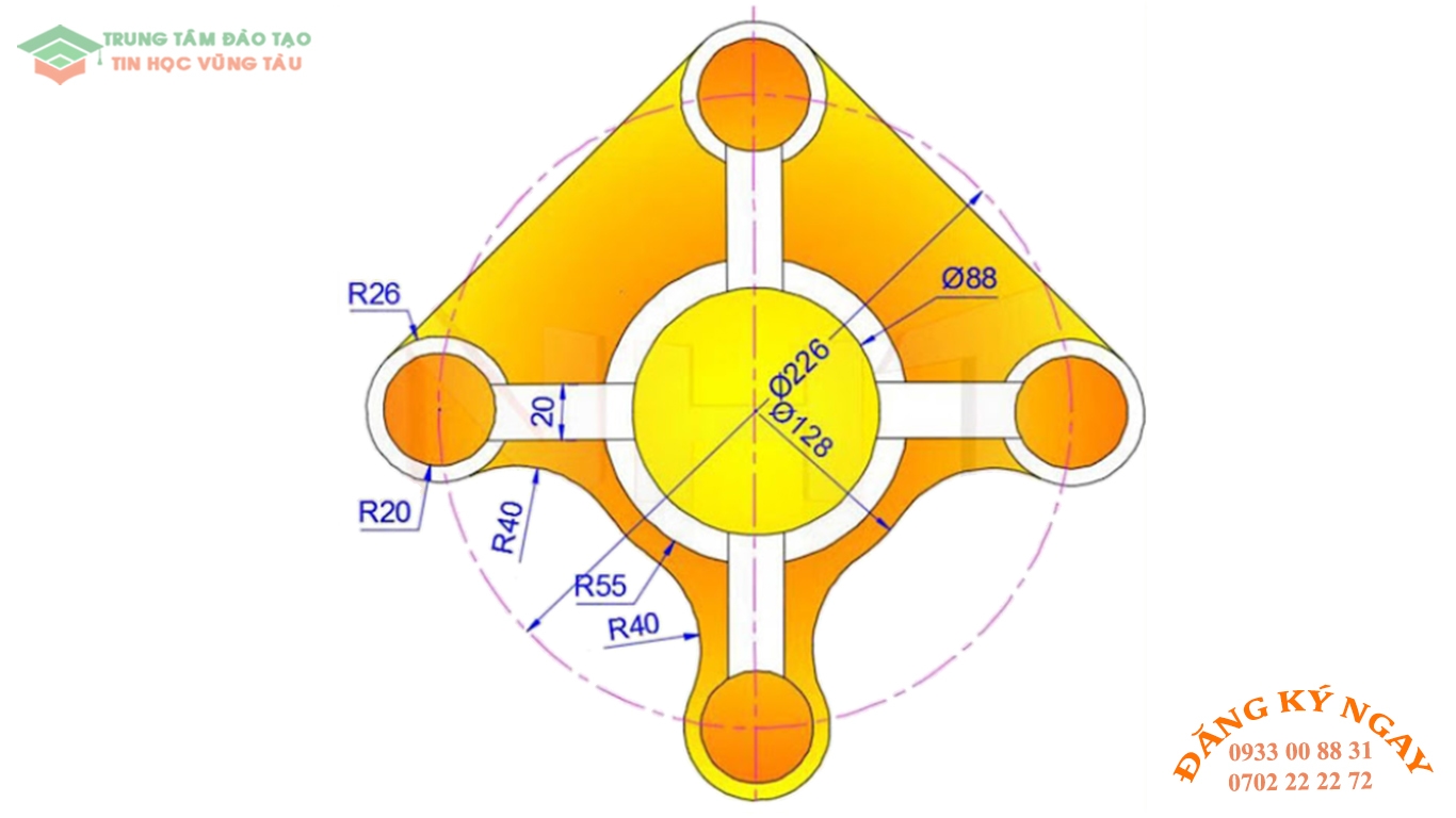 Đề thi autocad 2d trung tâm tin học trường thịnh vũng tàu 5