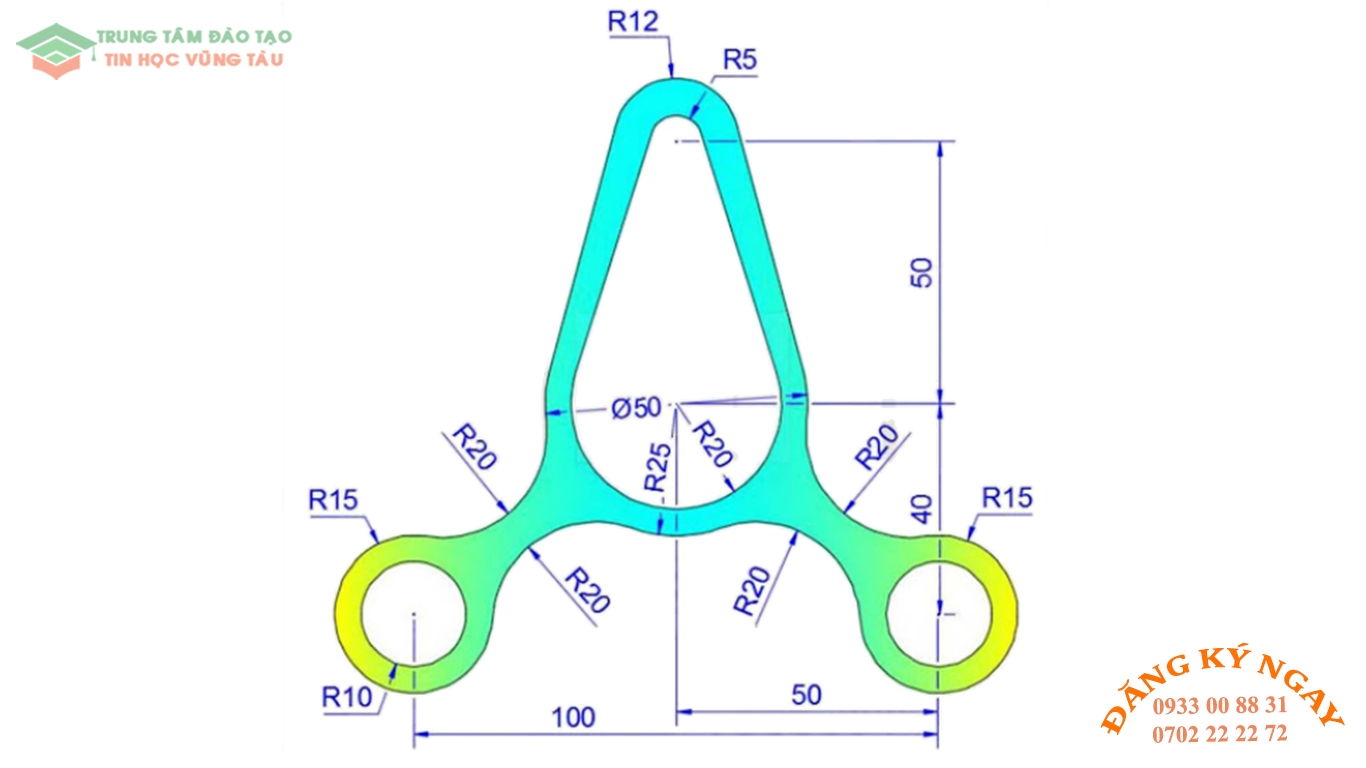 Đề thi autocad 2d trung tâm tin học trường thịnh vũng tàu 6