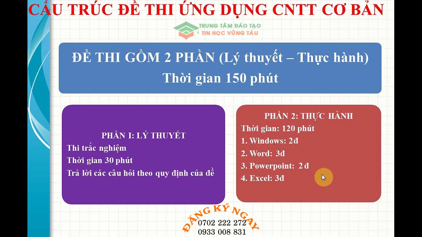 Thi chứng chỉ ứng dụng cntt cơ bản tại vũng tàu