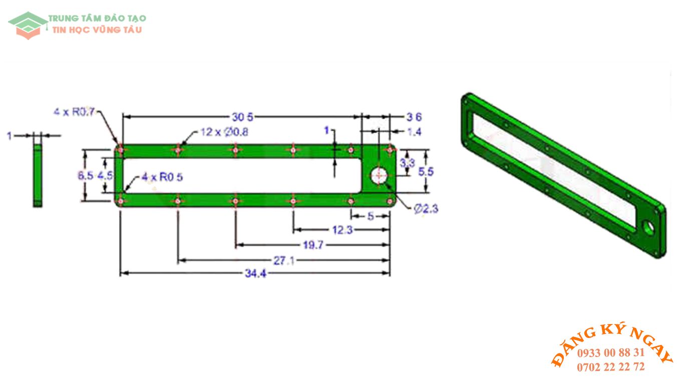 Đề thi autocad 3d Trung tâm tin học đồ họa Vũng Tàu 21