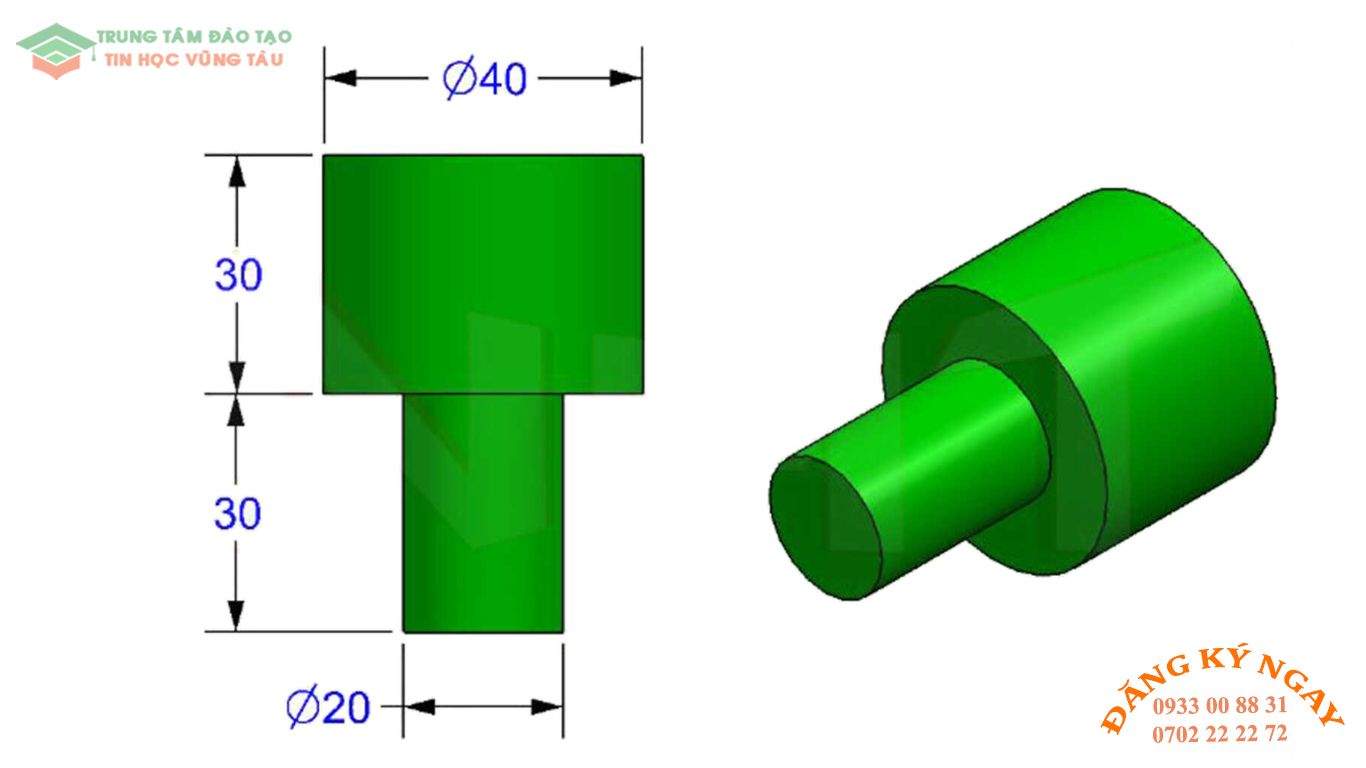 Đề thi autocad 3d Trung tâm tin học đồ họa Vũng Tàu 4