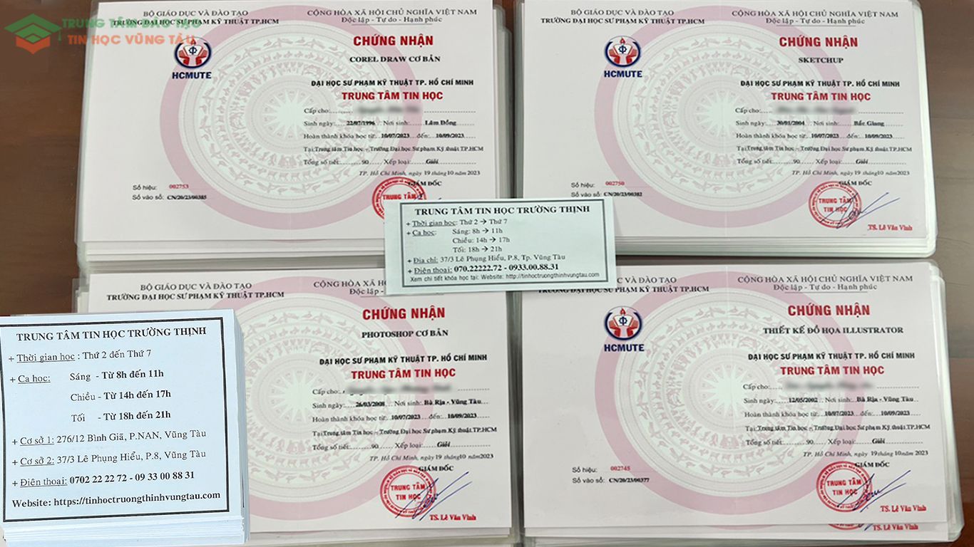 Chứng chỉ thiết kế đồ họa Vũng Tàu