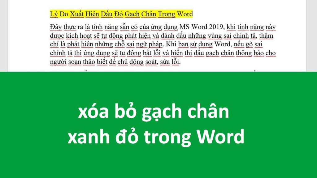 Xóa bỏ gạch chân xanh đỏ trong Word